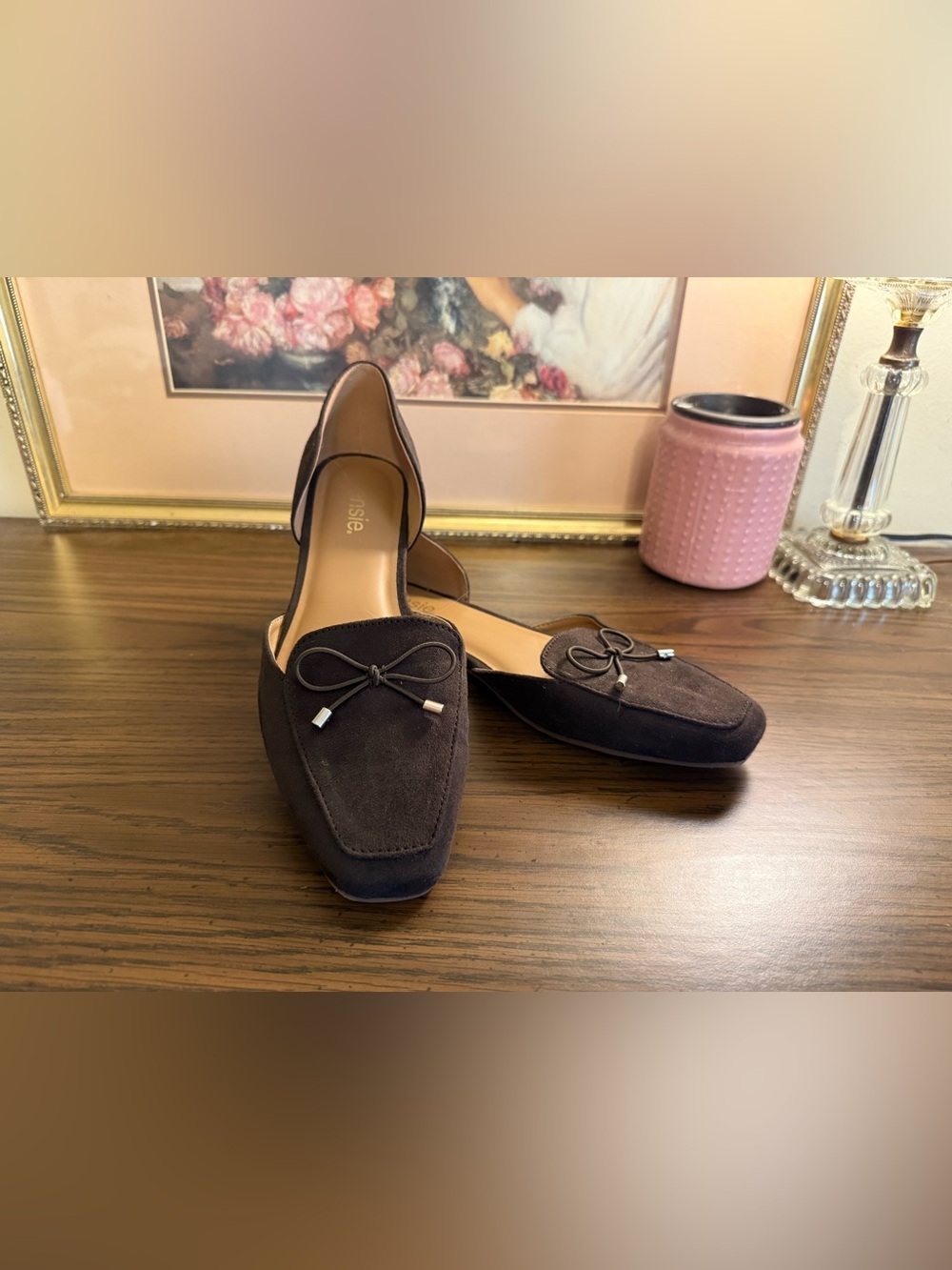 Kensie Fany Brown Suede Bow Loafers for Women